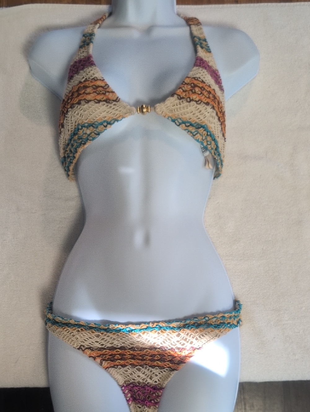 Crochet Halter Bikini Set - W Swim Y2K Small